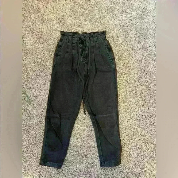Free People Margate Pleated Paper Bag Trousers Size XS - Picture 3 of 6